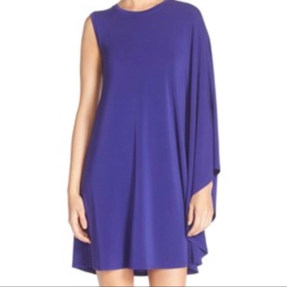 New BCBG Max Azria Royal Blue One Shoulder Dress